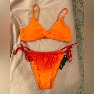 NWT wild fable orange and red bikini set